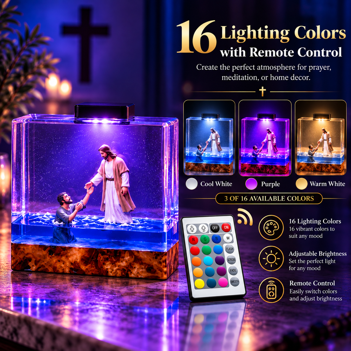 Jesus Saves Peter Resin Light