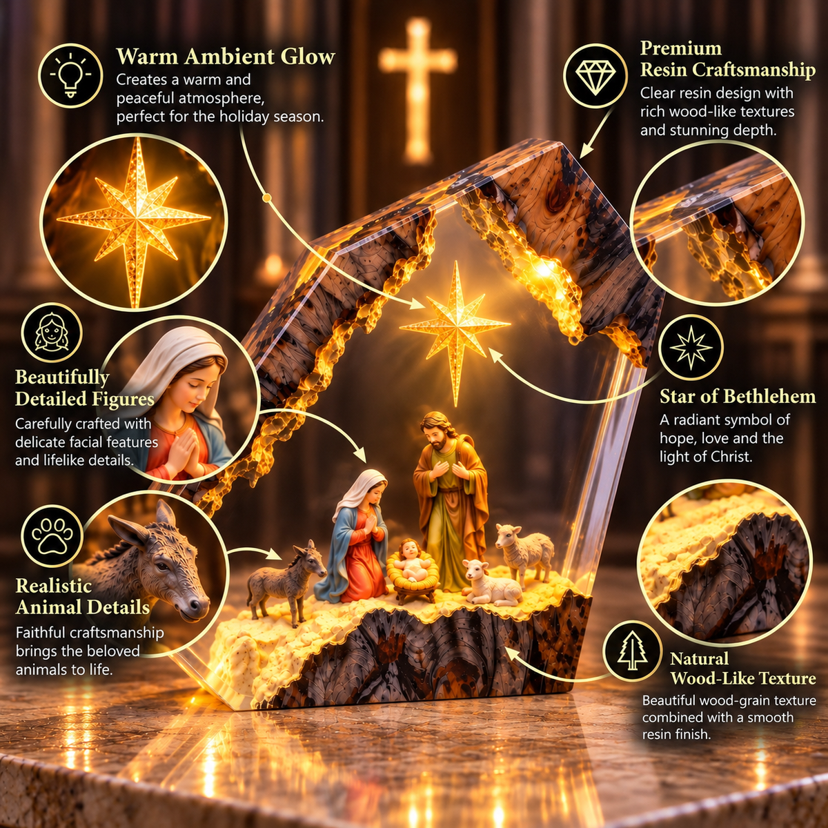 Nativity Scene Resin Light