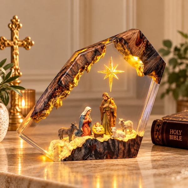 Nativity Scene Resin Light