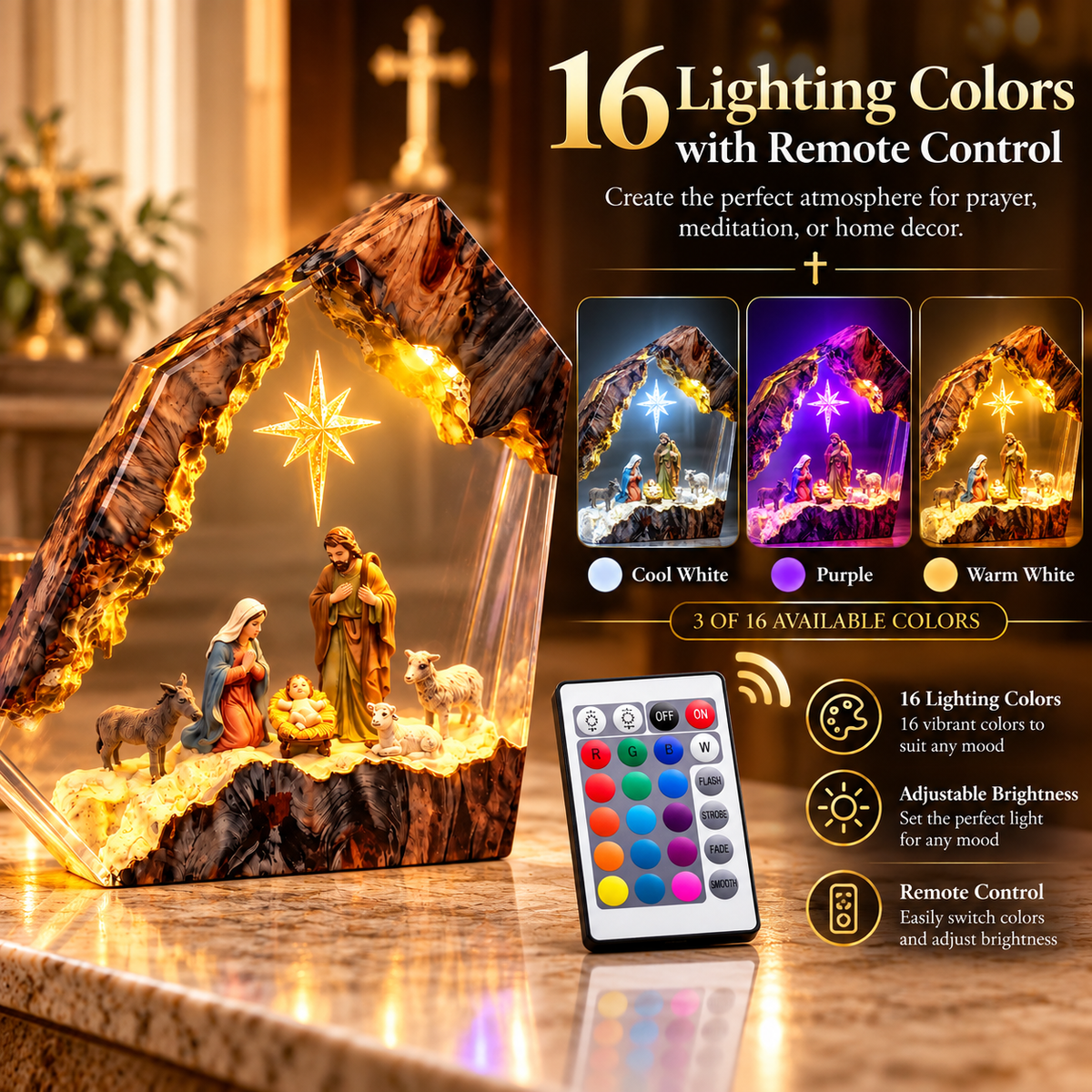 Nativity Scene Resin Light