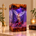 Archangel Michael Defeating Evil Resin Light