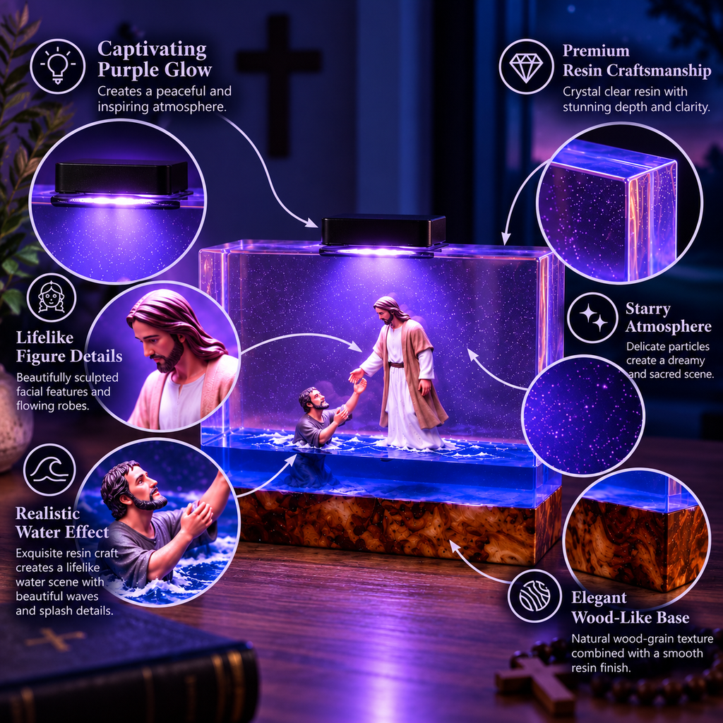 Jesus Saves Peter Resin Light