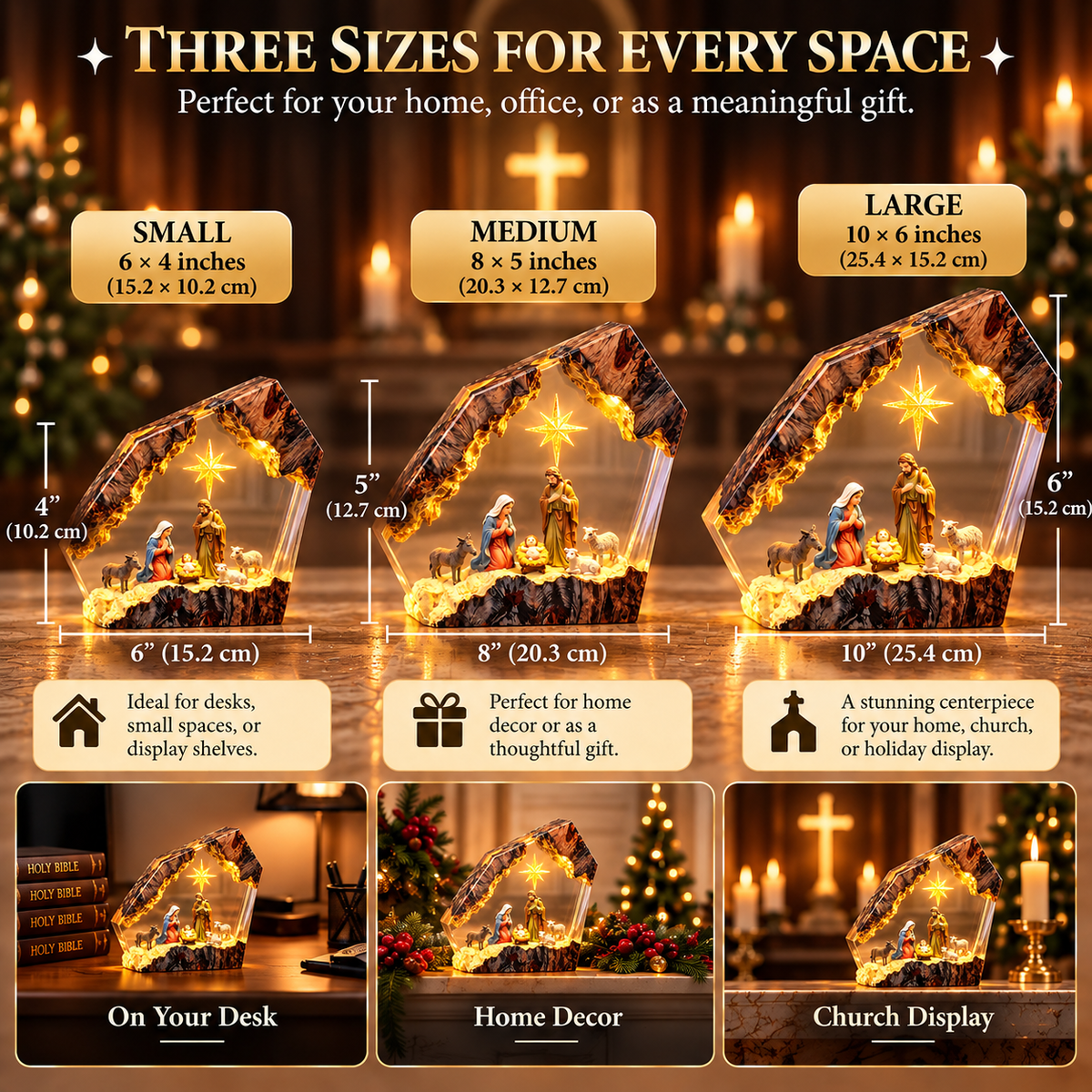 Nativity Scene Resin Light